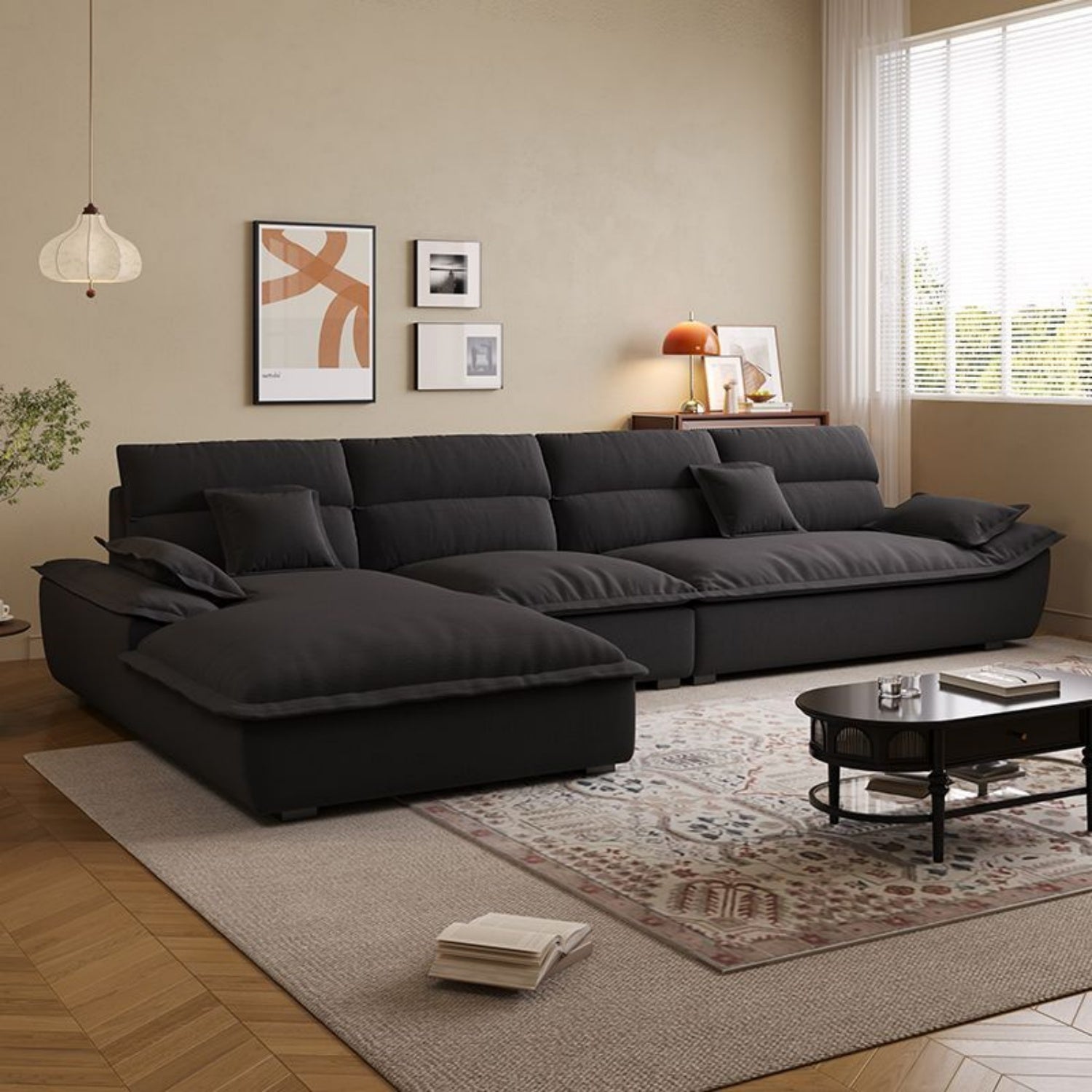 Cloud Multi L-Shape Sofa Set Off-White 1-3 Seats for Living Room