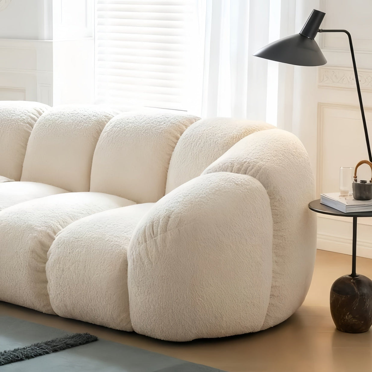 Cloud Straight Sofa Set Off-White 2-4 Seats for Living Room