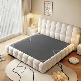 Whisper Tufted Upholstered Premium Bed Off White Color