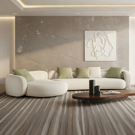 Arc Sofa Set Beige 2-5 Seater L-Shape Corner Sofa