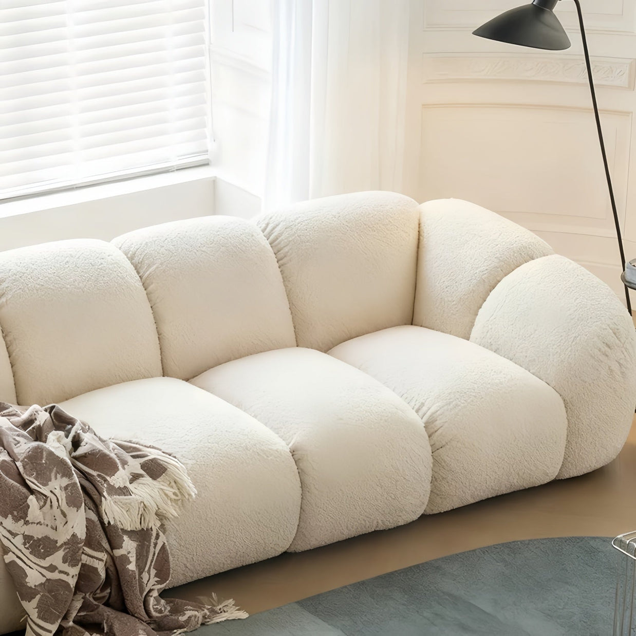 Cloud Straight Sofa Set Off-White 2-4 Seats for Living Room