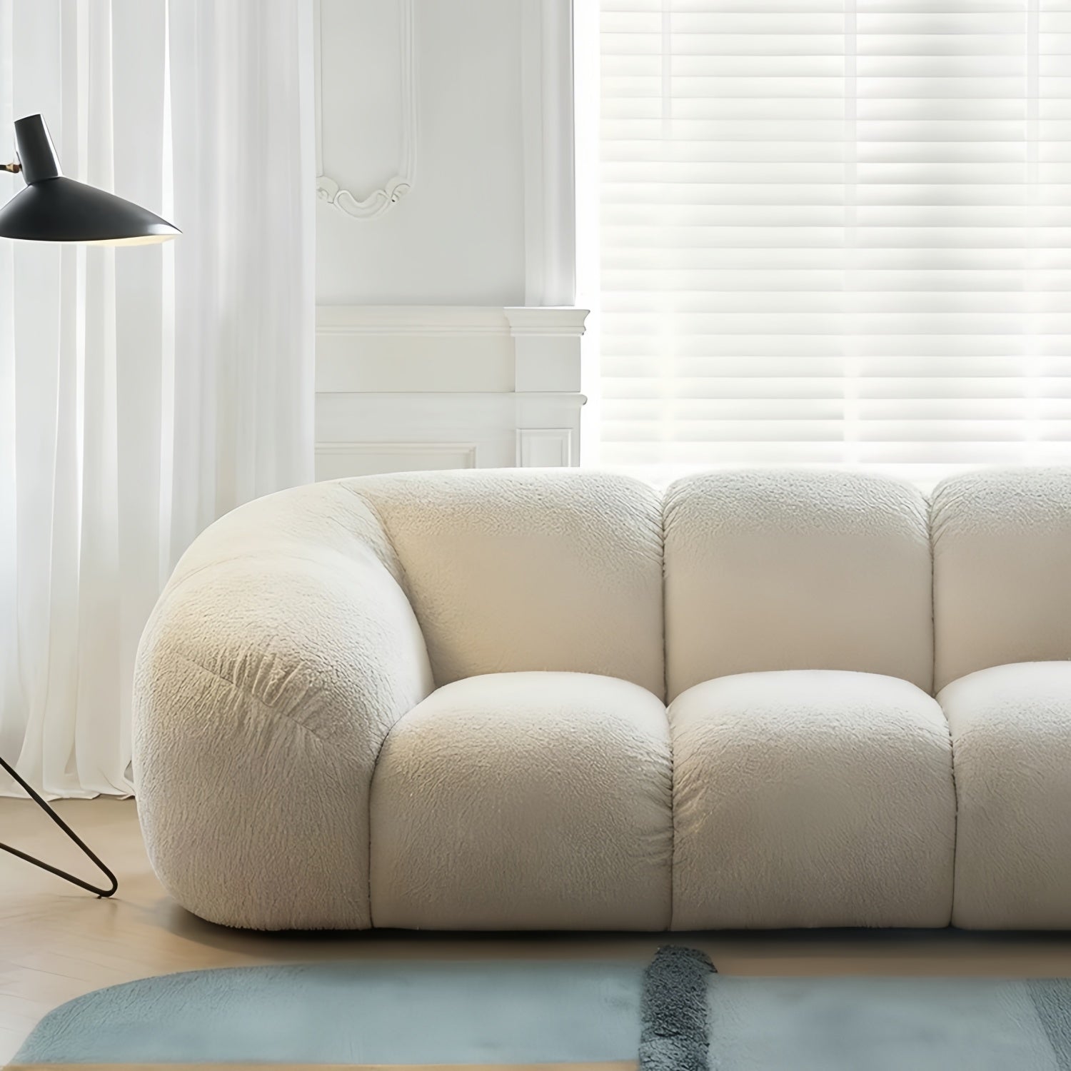 Cloud Straight Sofa Set Off-White 2-4 Seats for Living Room