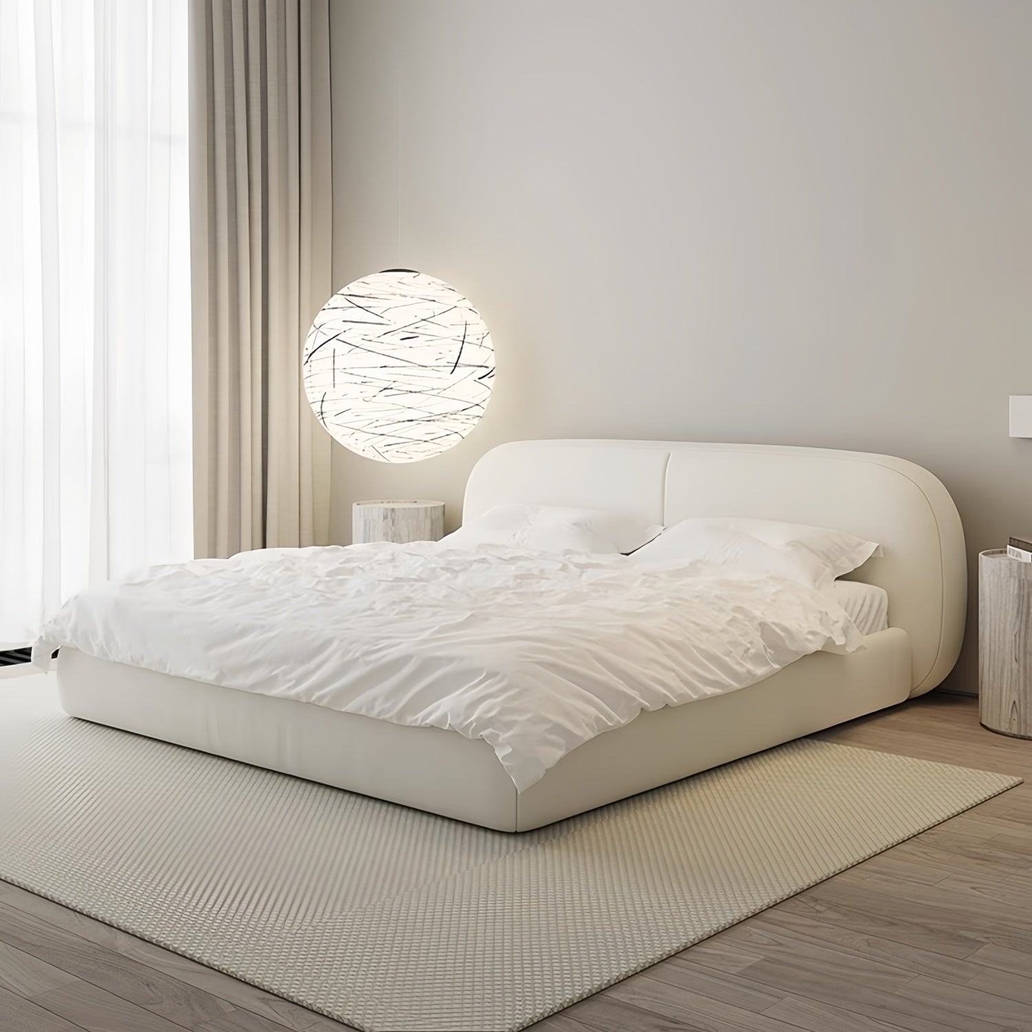 Alpine Haven Lamb Wool Upholstered Bed