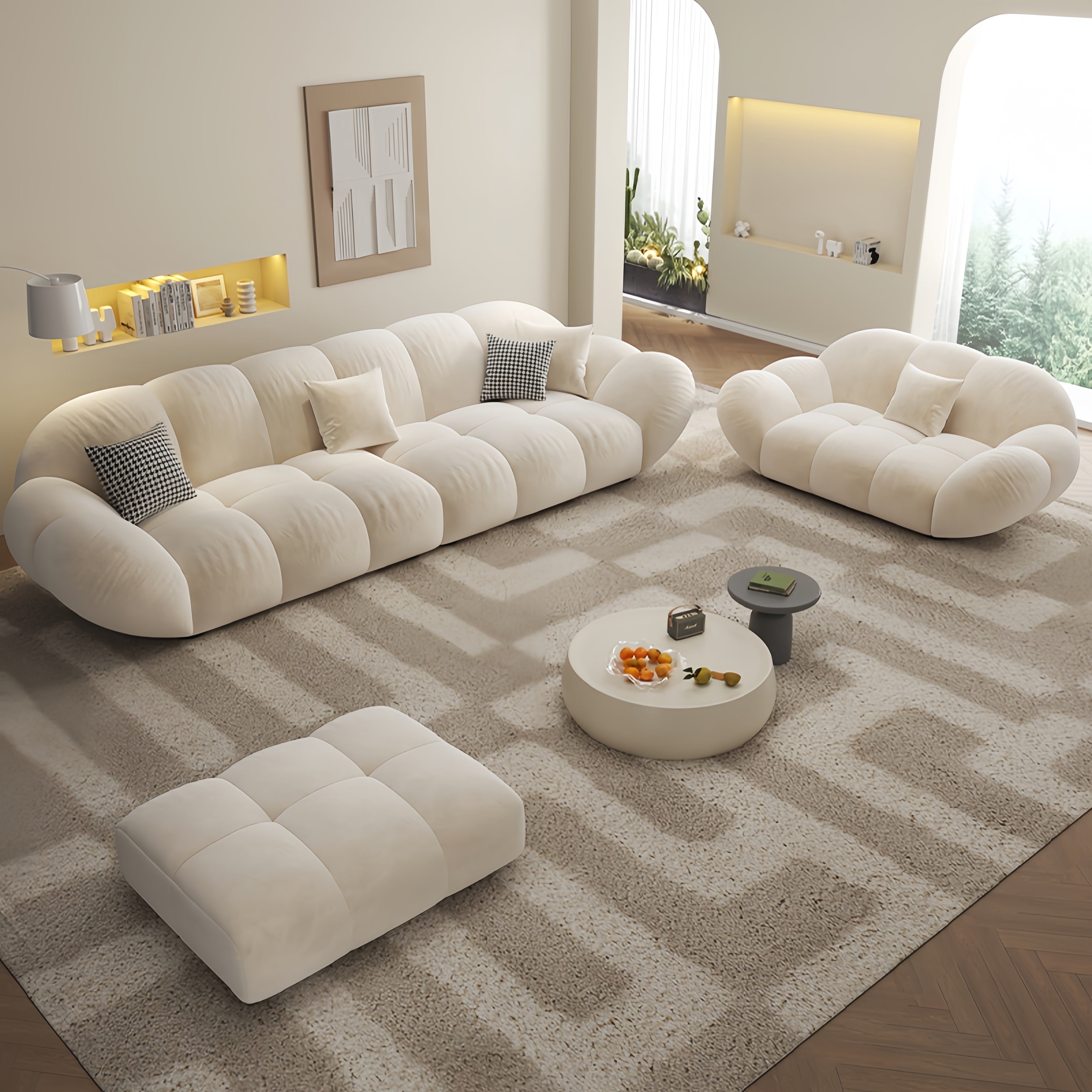 Petal Wave Sofa Customizable 1-4 Seater Curved