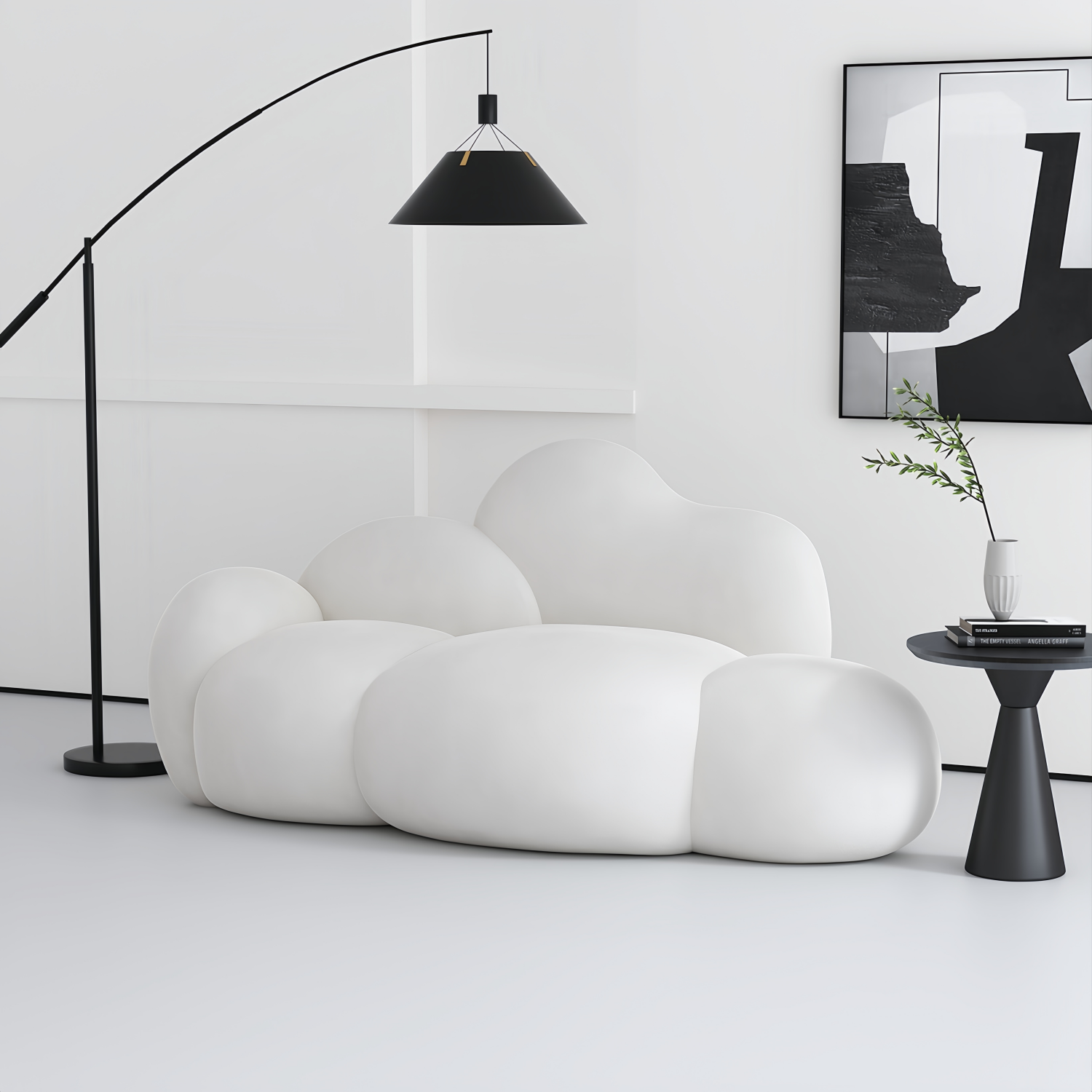 Cloud Straight Sofa Set Off-White Enhanced 1-3 Seats for Living Room