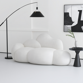 Cloud Straight Sofa Set Off-White Enhanced 1-3 Seats for Living Room