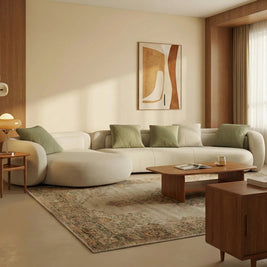 Arc Sofa Set Beige 2-5 Seater L-Shape Corner Sofa