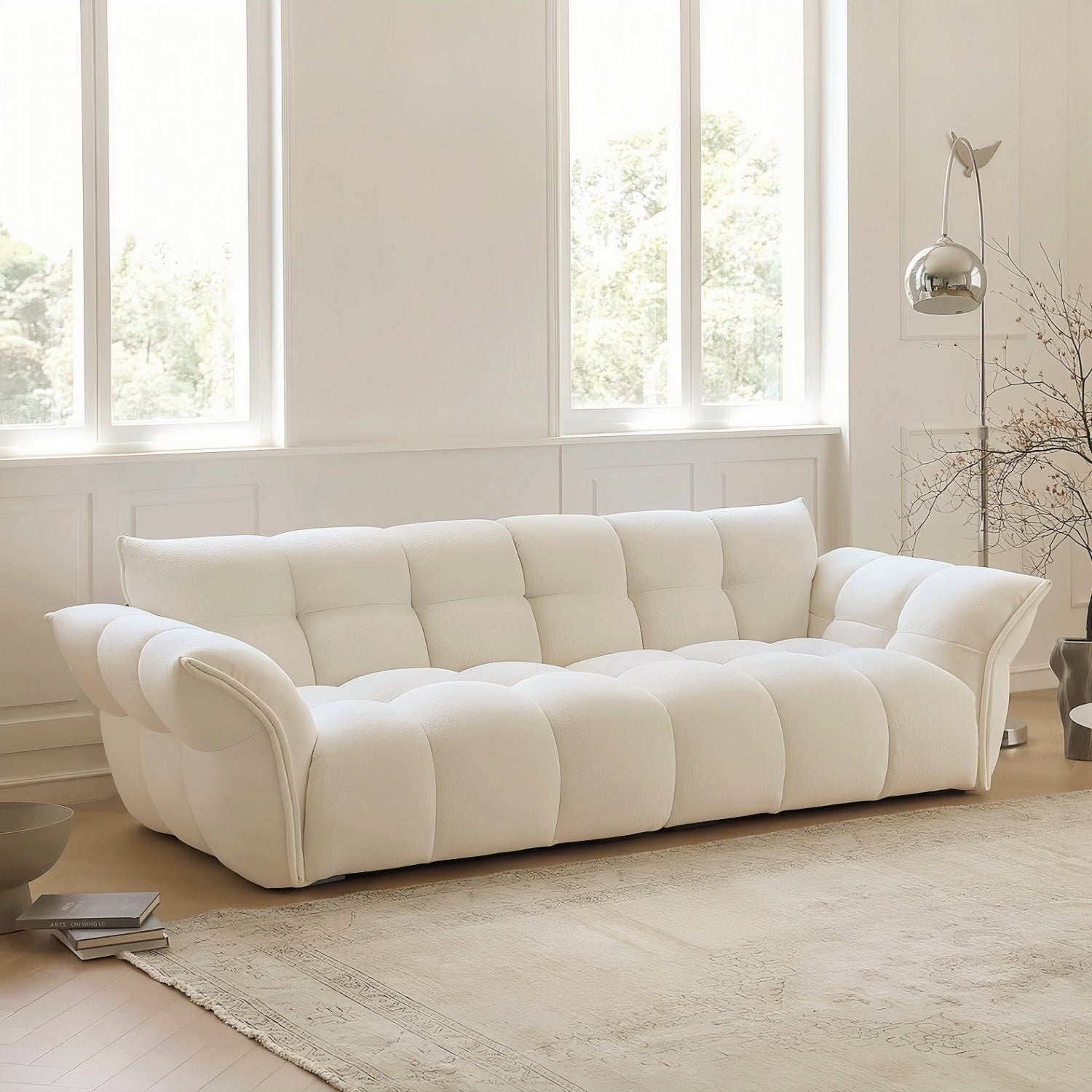 Cloud Straight Sofa Set Off-White Plus 1-4 Seats for Living Room