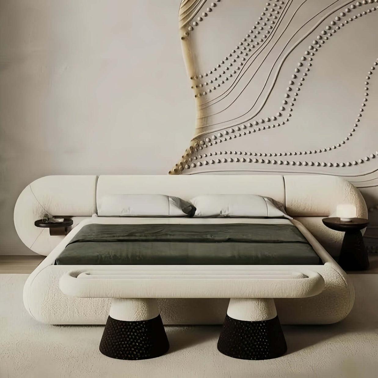 Geneva Modern Fleece Upholstered Bed