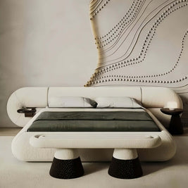 Geneva Modern Fleece Upholstered Bed