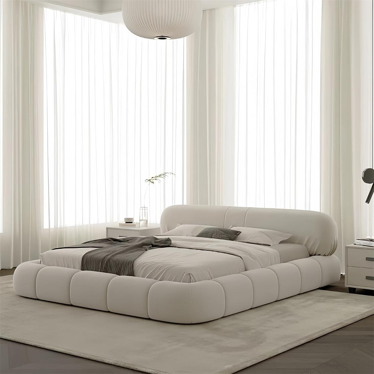 Milan Serenity Minimalist Fleece Storage Bed