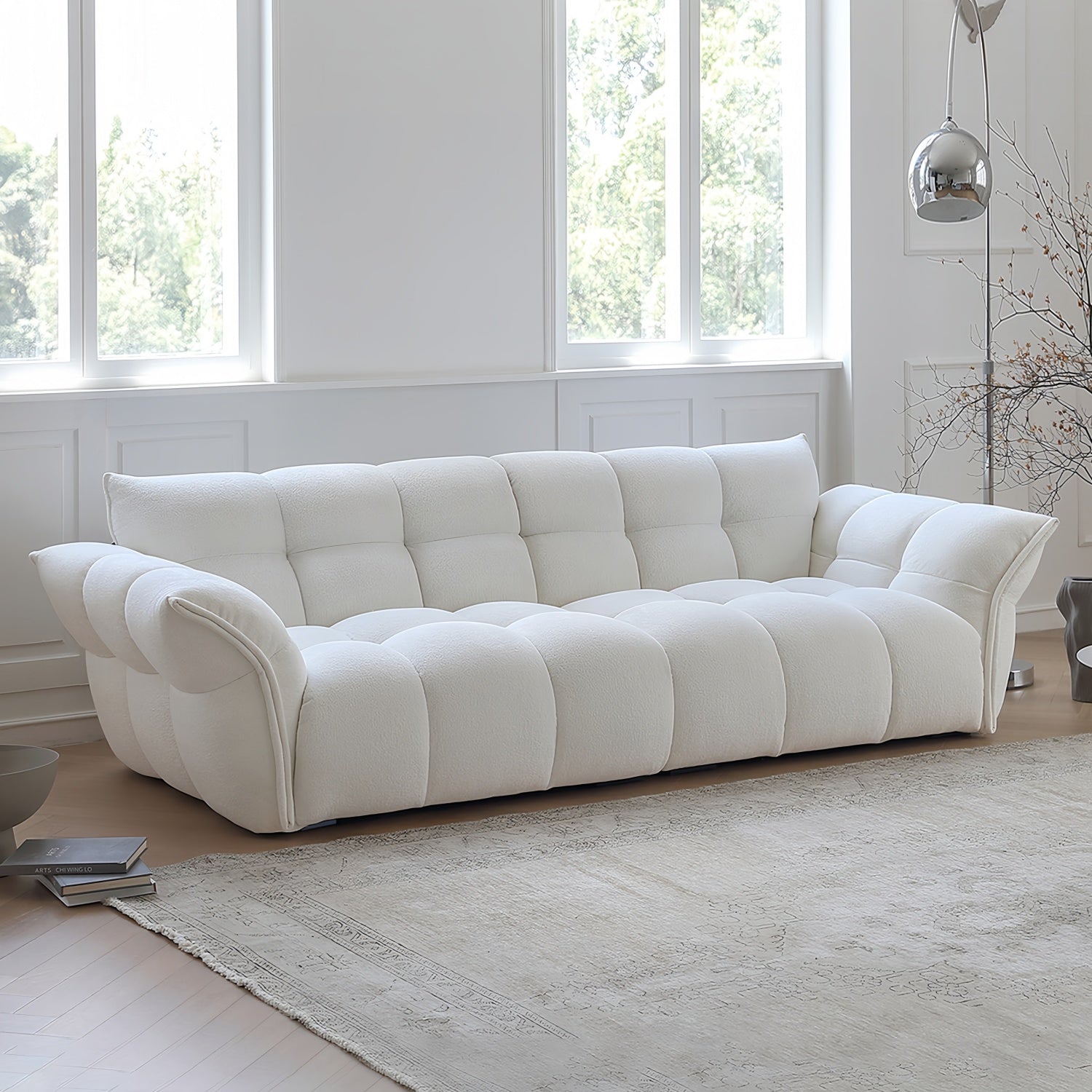 Cloud Straight Sofa Set Off-White Plus 1-4 Seats for Living Room