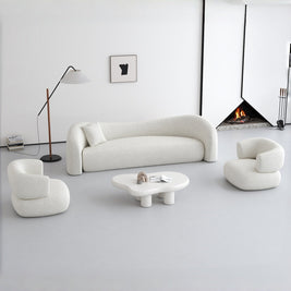 Cloud Straight Sofa Set Off-White Standard 1-3 Seats for Living Room