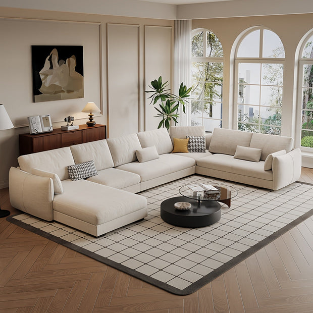 Cloud Large L-Shape Sectional Sofa Off-White 2-6 Seats for Living Room