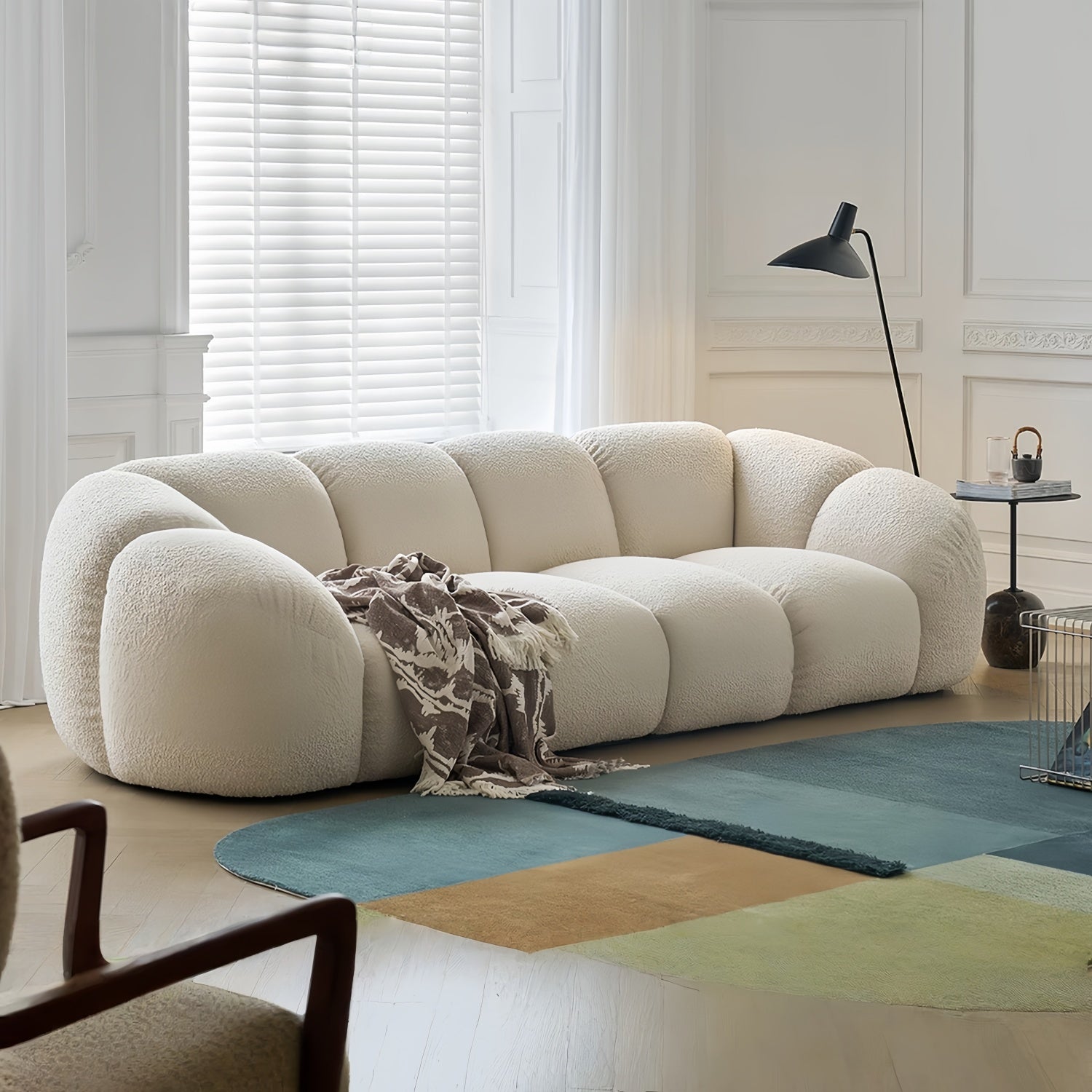 Cloud Straight Sofa Set Off-White 2-4 Seats for Living Room