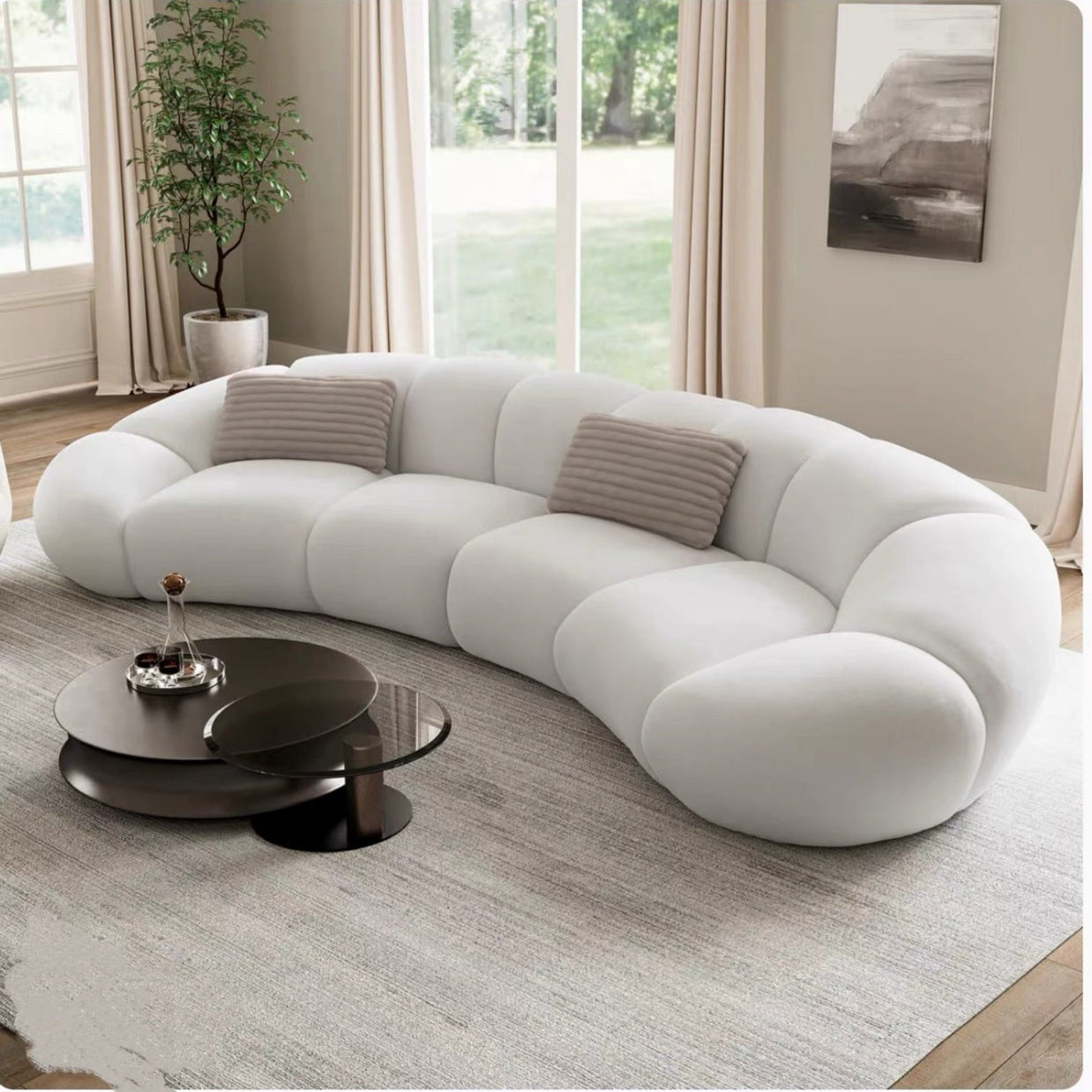 Cloud Straight Sofa Set Off-White Complete 1-4 Seats for Living Room