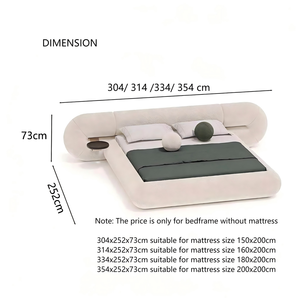 Geneva Modern Fleece Upholstered Bed