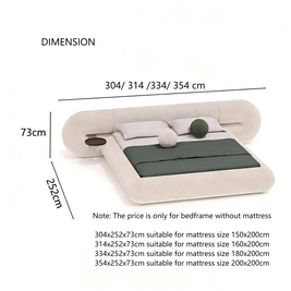 Geneva Modern Fleece Upholstered Bed