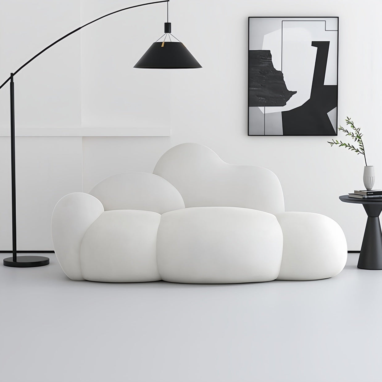 Cloud Straight Sofa Set Off-White Enhanced 1-3 Seats for Living Room