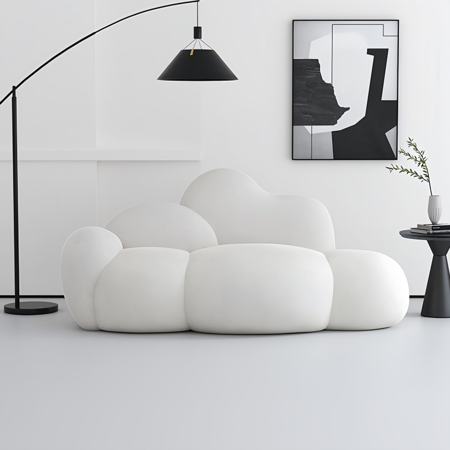Cloud Straight Sofa Set Off-White Enhanced 1-3 Seats for Living Room