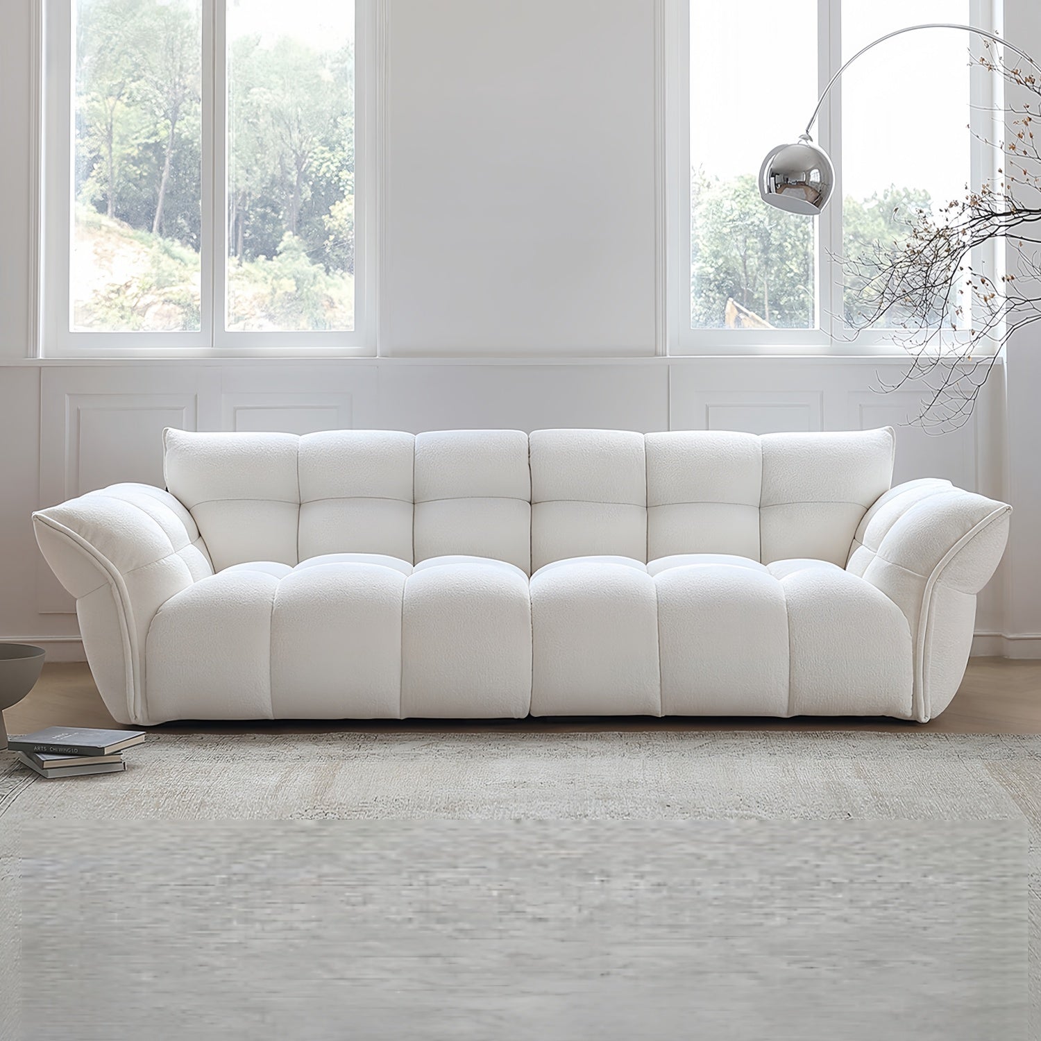 Cloud Straight Sofa Set Off-White Plus 1-4 Seats for Living Room