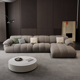 Cloud Full Range Sofa Set Beige Footstool to L-Shape for Living Room