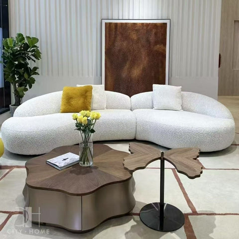 Arc Sofa Set Beige 2-4 Seats for Living Room