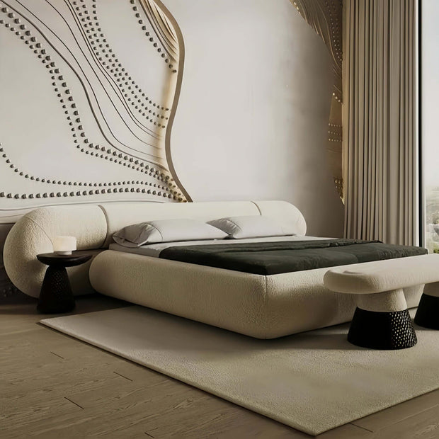 Geneva Modern Fleece Upholstered Bed