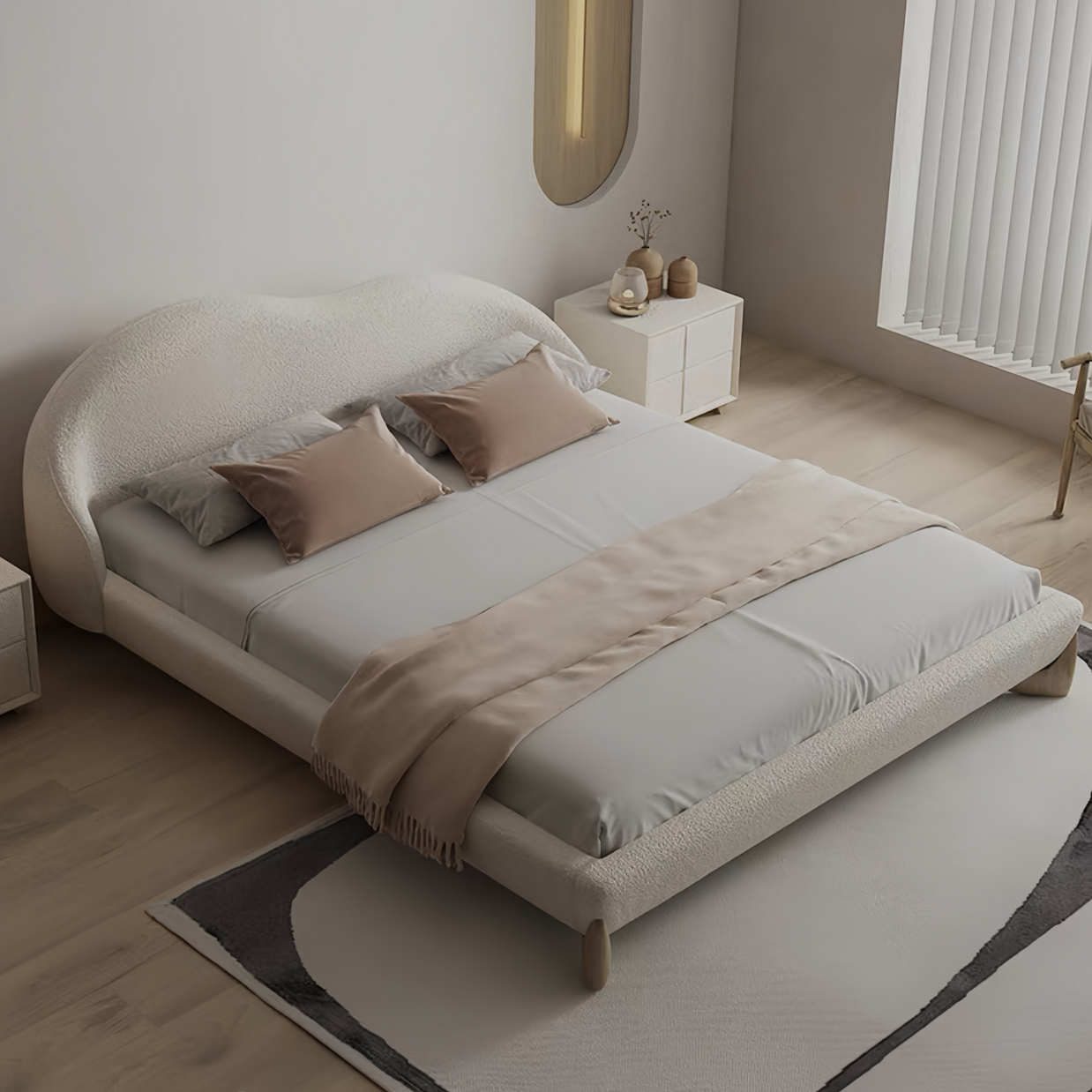 Oslo Lamb Wool Upholstered Premium Bed