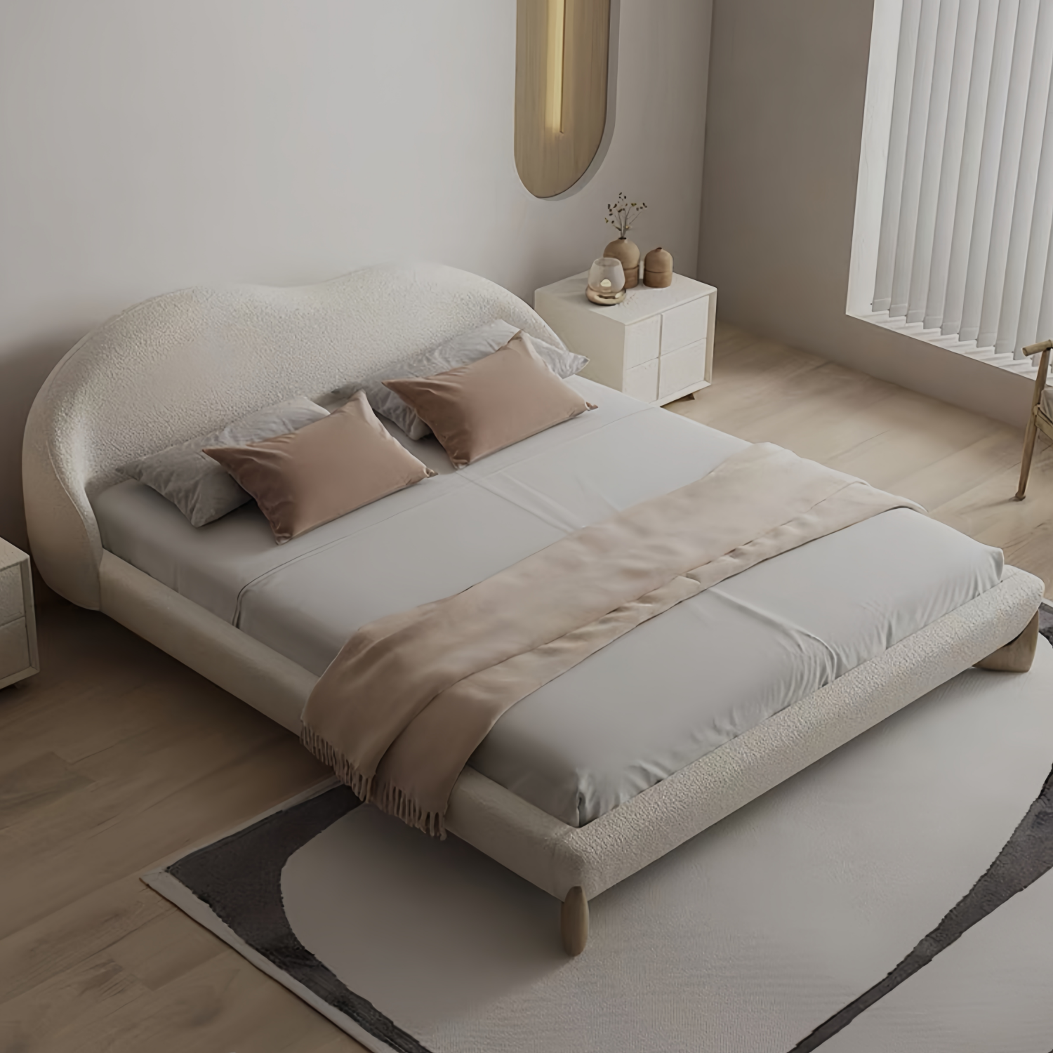 Oslo Lamb Wool Upholstered Premium Bed