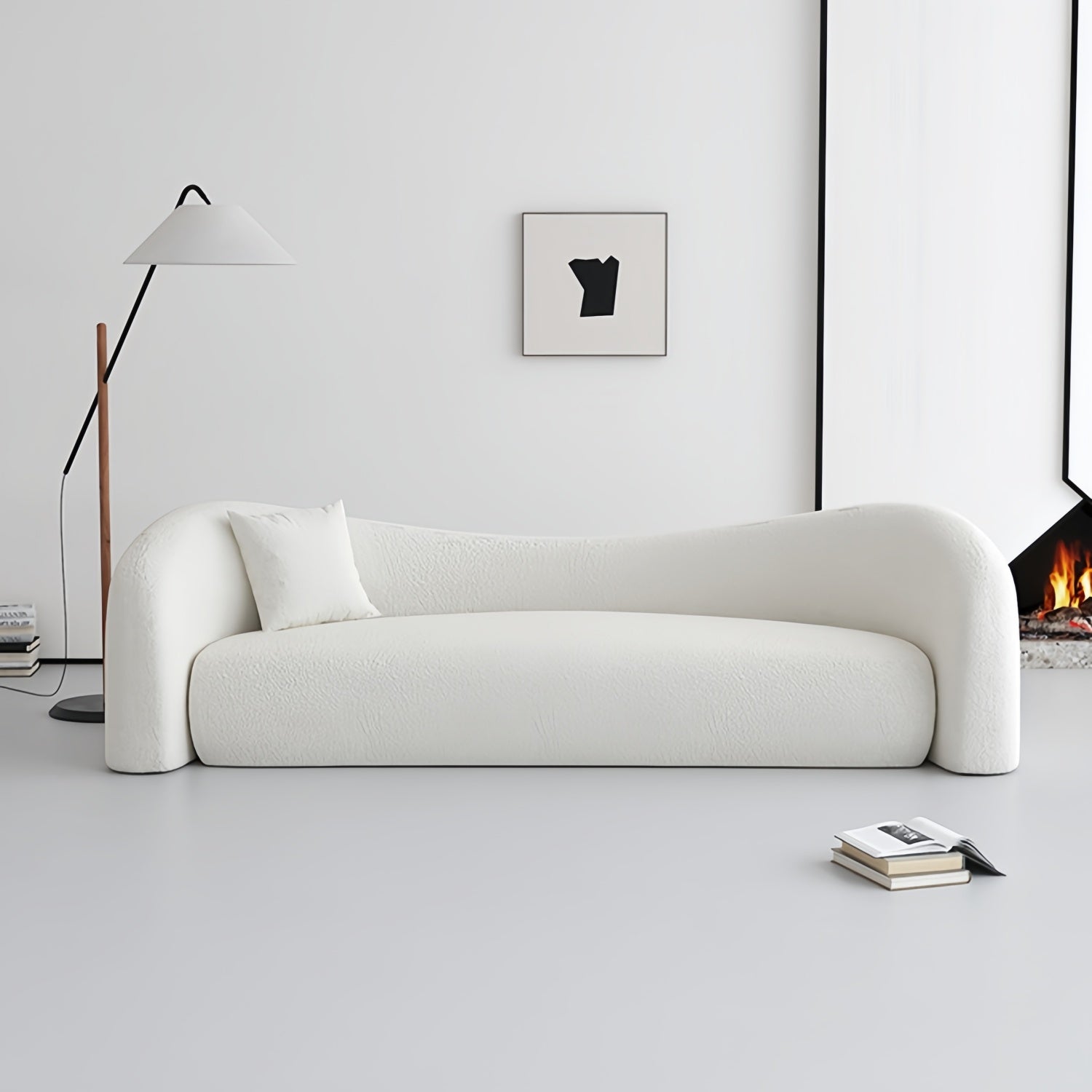 Cloud Straight Sofa Set Off-White Standard 1-3 Seats for Living Room