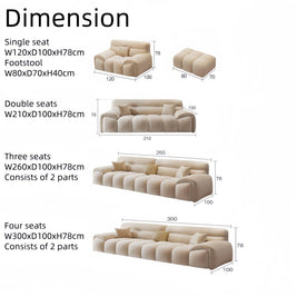 Cloud Fleece Sofa Beige Modular 1-4 Seat with Footstool