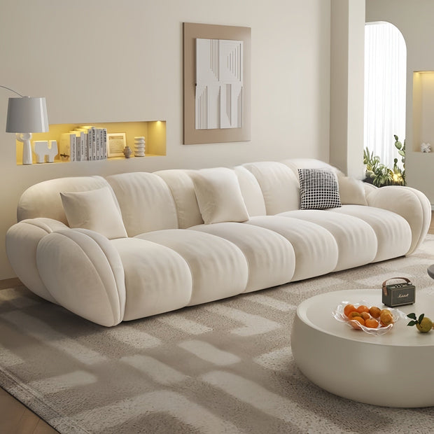 Cloud Extended Sofa Set Beige Footstool to L-Shape for Living Room