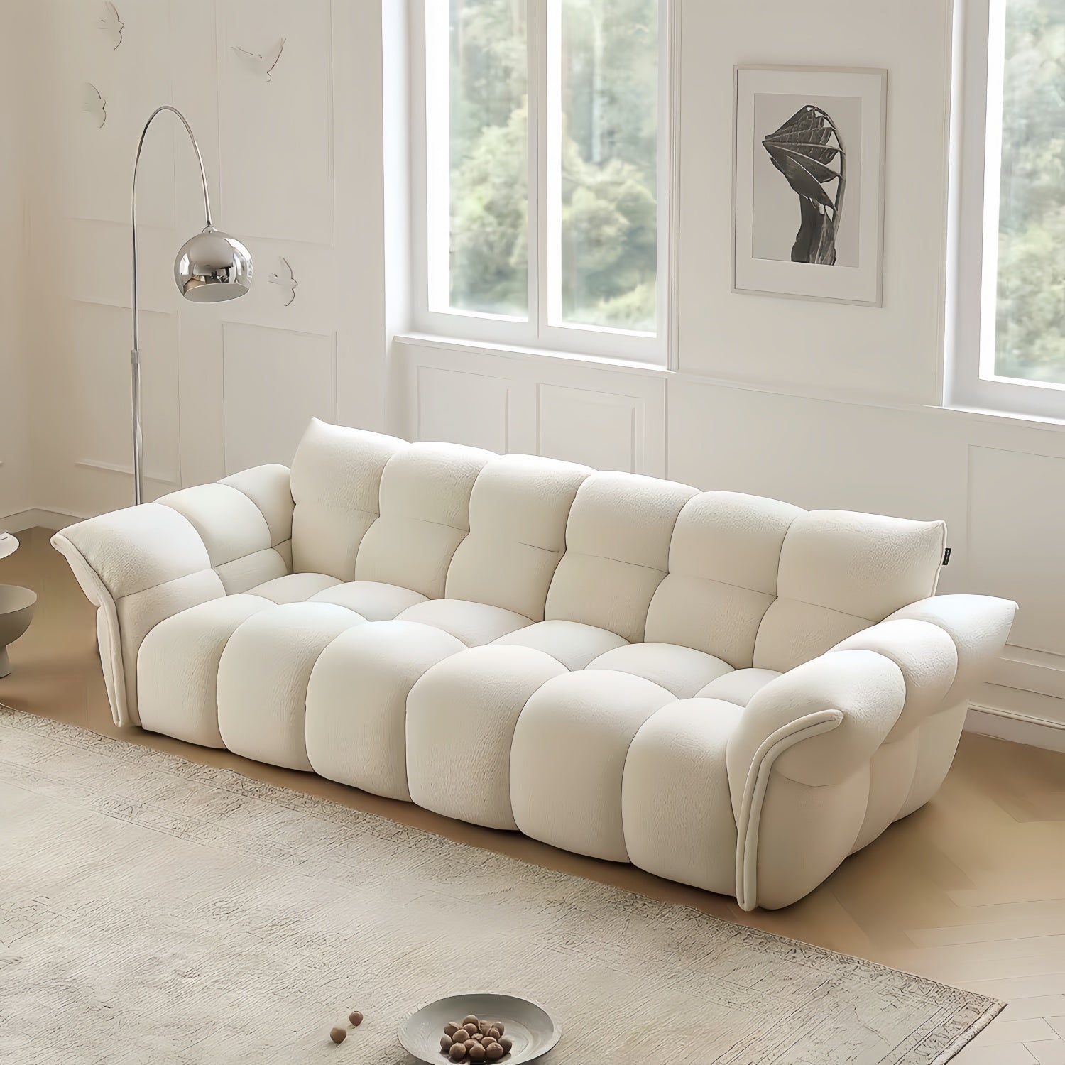 Cloud Straight Sofa Set Off-White Plus 1-4 Seats for Living Room