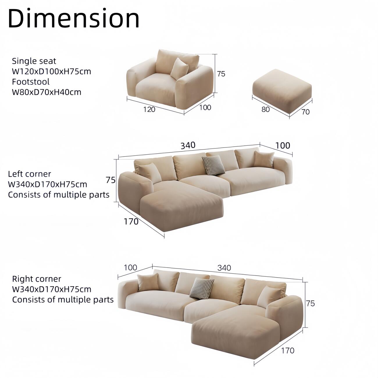 Plush L Shape Ultra Soft Comfortable Sofa