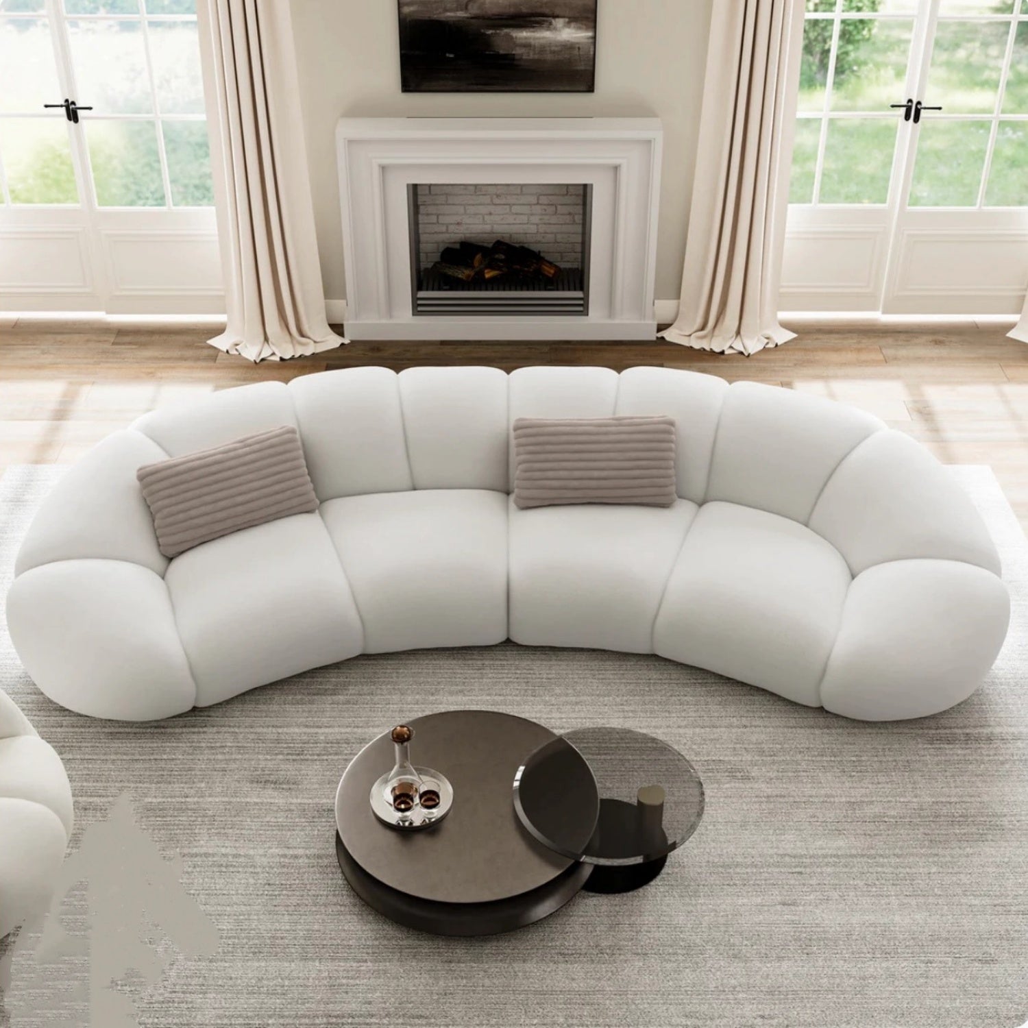 Cloud Straight Sofa Set Off-White Complete 1-4 Seats for Living Room