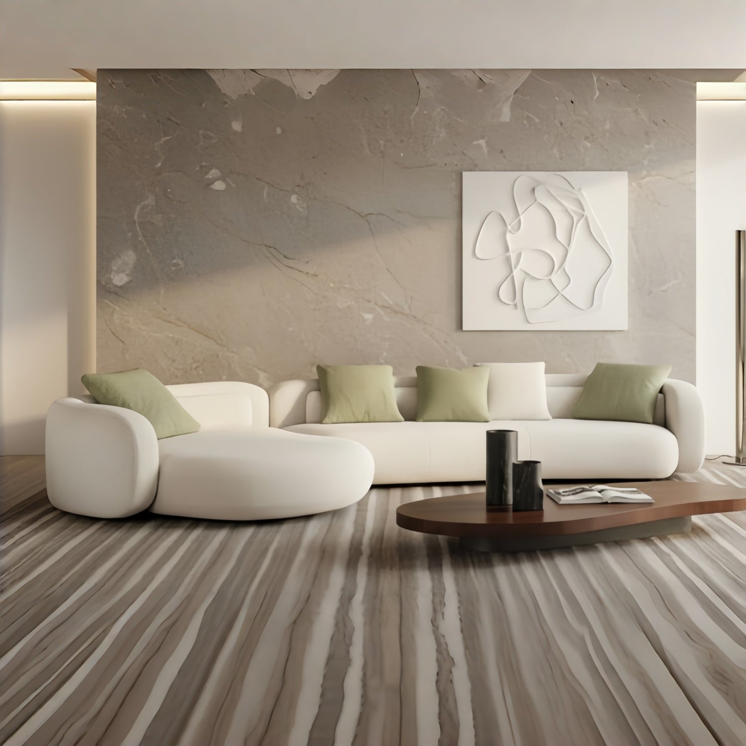 Arc Sofa Set Beige 2-5 Seater L-Shape Corner Sofa