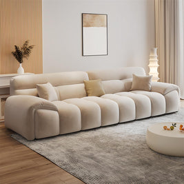 Cloud Fleece Sofa Beige Modular 1-4 Seat with Footstool