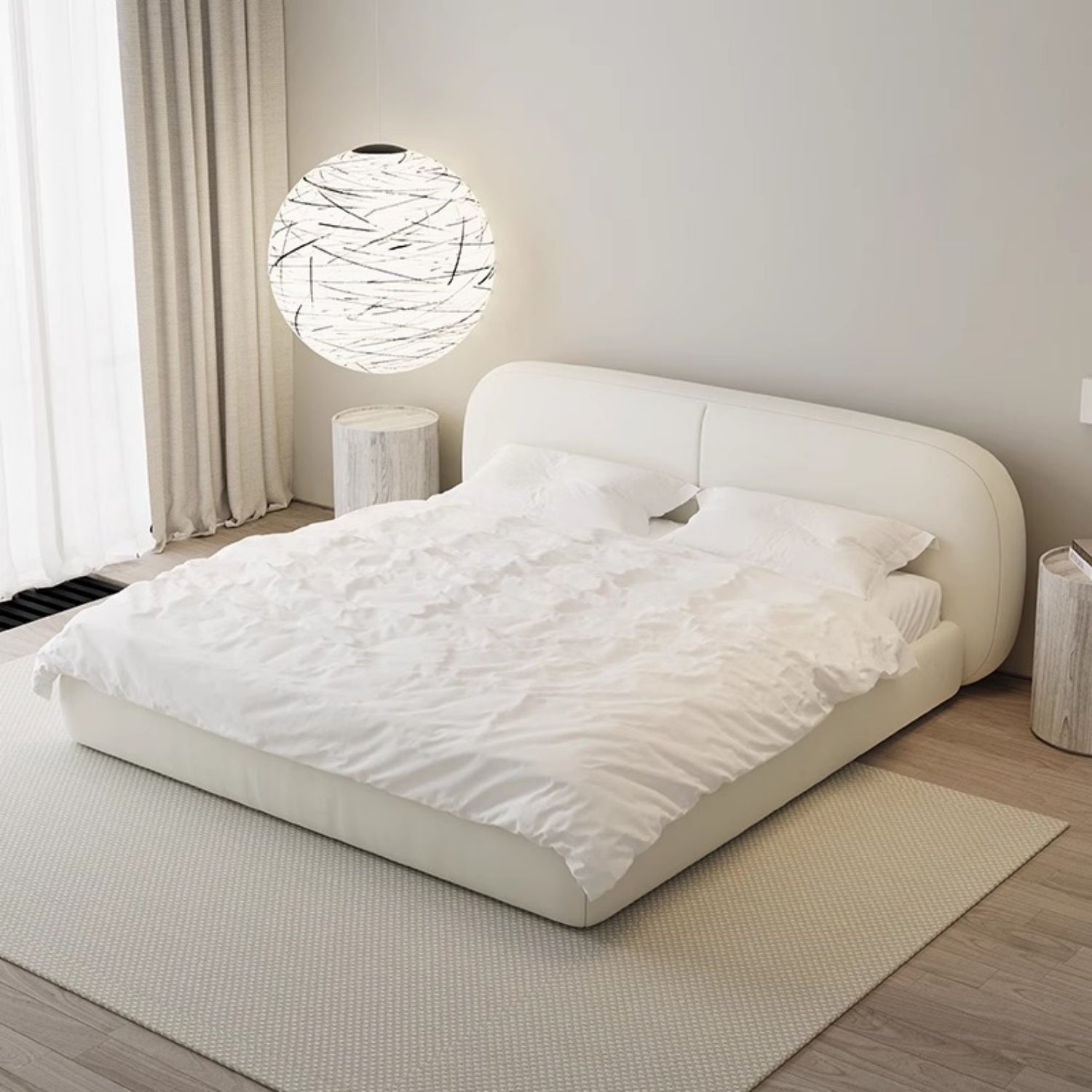 Alpine Haven Lamb Wool Upholstered Bed