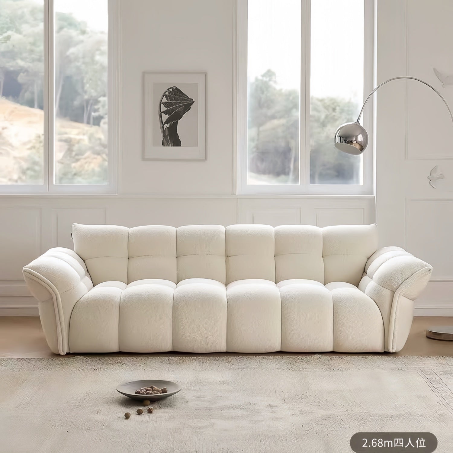 Cloud Straight Sofa Set Off-White Plus 1-4 Seats for Living Room