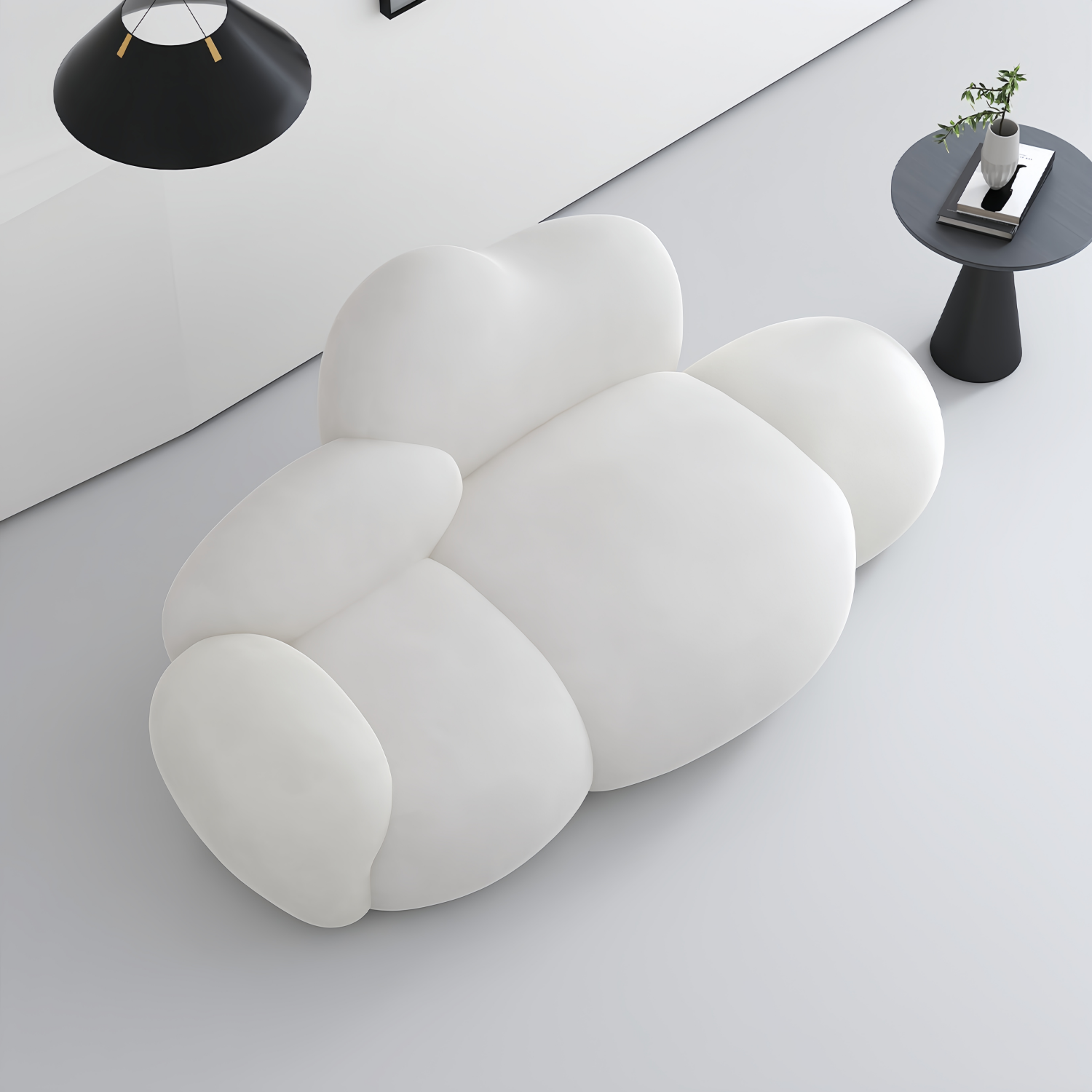 Cloud Straight Sofa Set Off-White Enhanced 1-3 Seats for Living Room