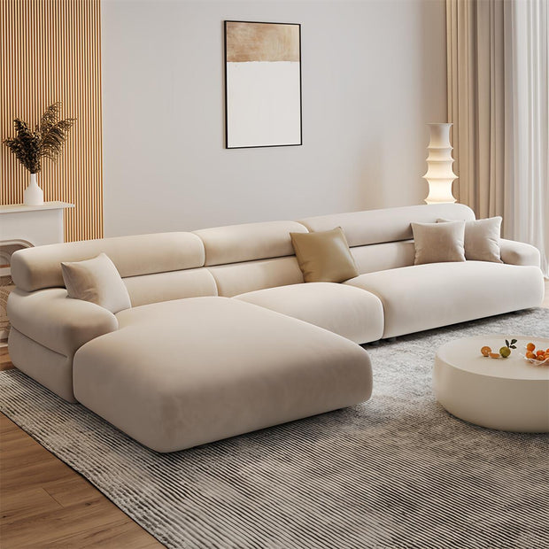 Beige L Shape Sectional Sofa Modular 1-6 Seater