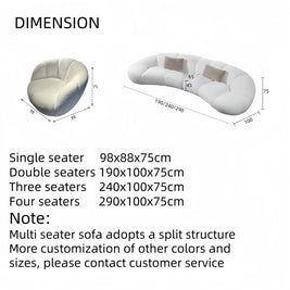 Cloud Straight Sofa Set Off-White Complete 1-4 Seats for Living Room