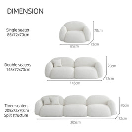 Cloud Straight Value Sofa Set Off-White 1-3 Seats for Living Room