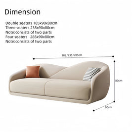 Fleece Straight Sofa Beige 2-4 Seats for Living Room