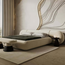 Geneva Modern Fleece Upholstered Bed