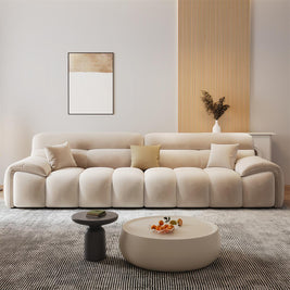 Cloud Fleece Sofa Beige Modular 1-4 Seat with Footstool