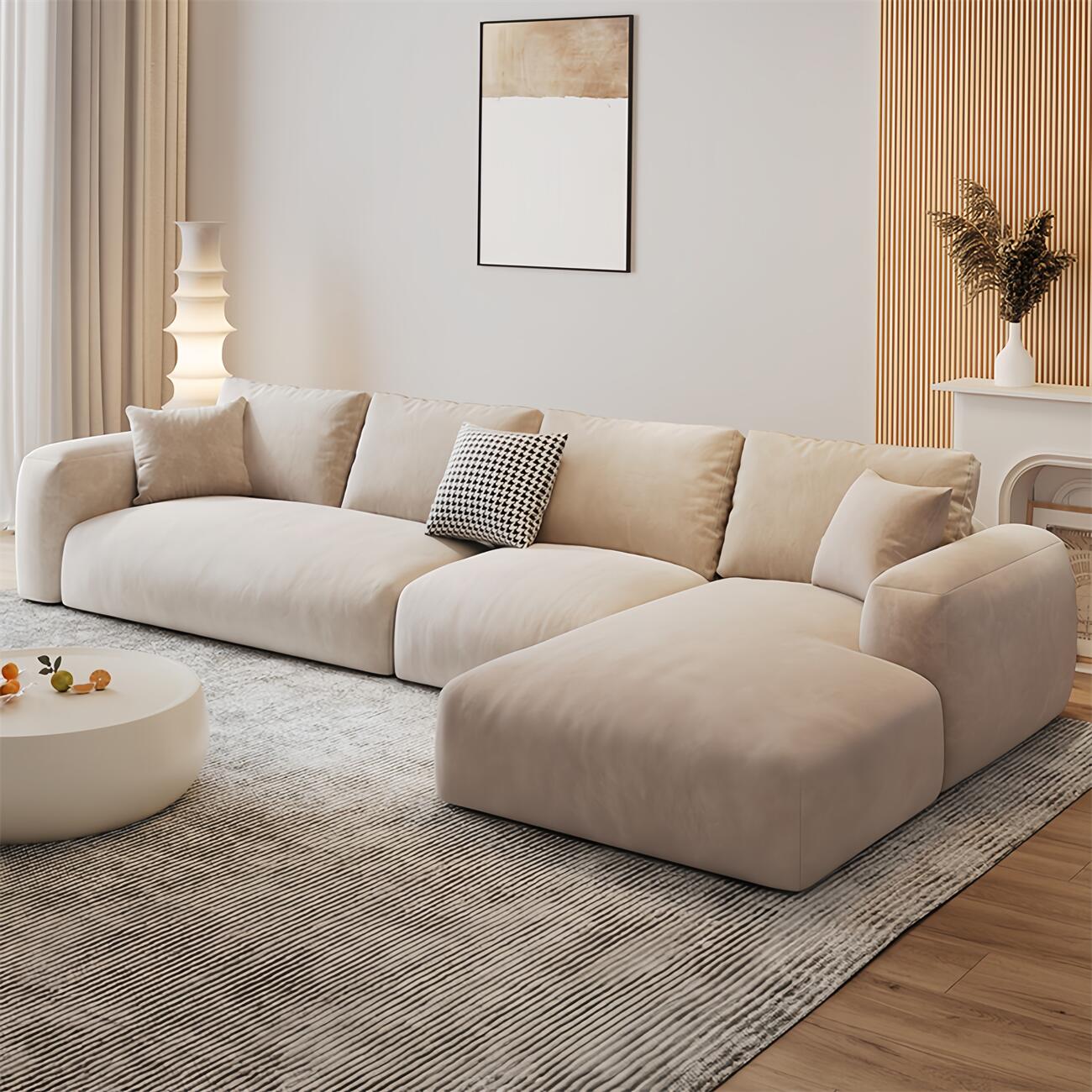 Plush L Shape Ultra Soft Comfortable Sofa