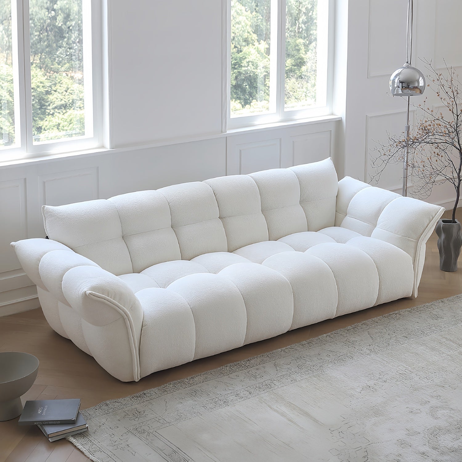 Cloud Straight Sofa Set Off-White Plus 1-4 Seats for Living Room