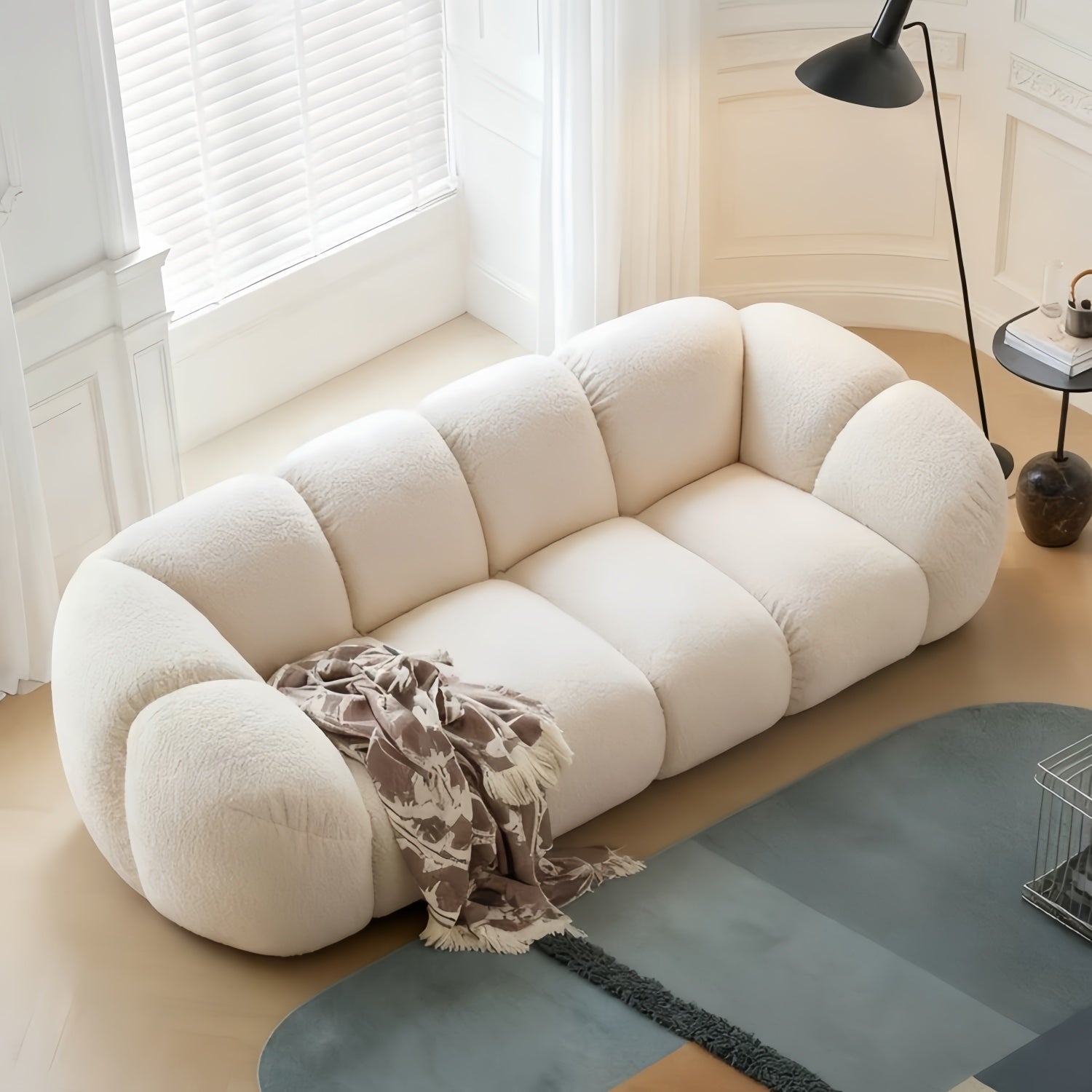 Cloud Straight Sofa Set Off-White 2-4 Seats for Living Room
